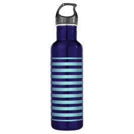 Blue Ombre Stripes Edelstahlflasche