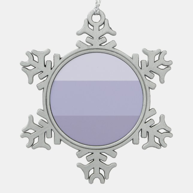 Blue Ombre Striping Schneeflocken Zinn-Ornament (Vorderseite)