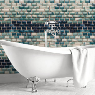 Blue Ombre Subway Tile Tapete