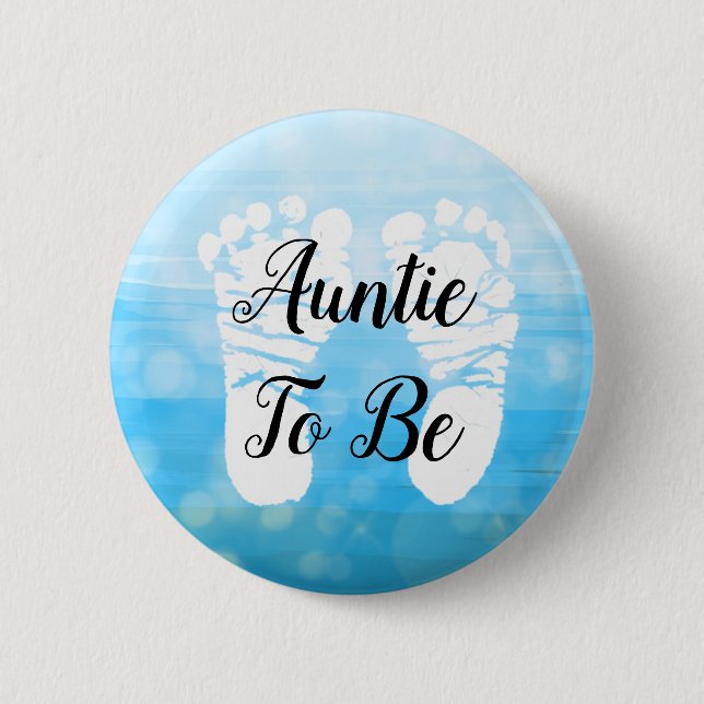 Blue Ombre Tante to be Baby Showknopf Button (Vorderseite)