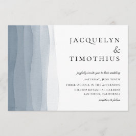 Blue Ombre Wasserfarbenhochzeit Einladung