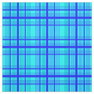 Blue on Blue Graphic Windows Kariert Karo Stoff