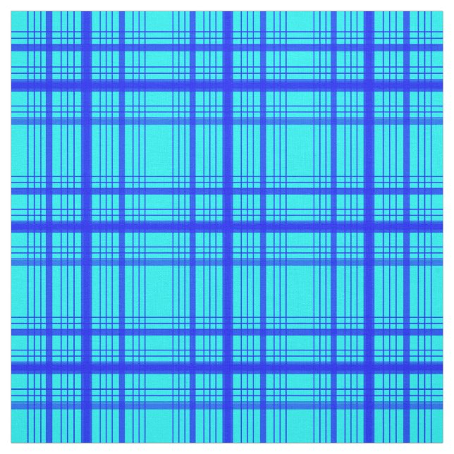 Blue on Blue Graphic Windows Kariert Karo Stoff (Muster)