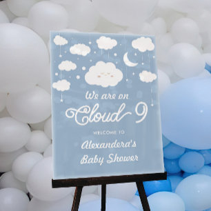 Blue on Cloud 9 Baby Dusche Empfang Acrylschild