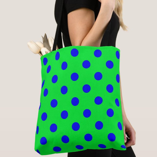 Blue On Green Polka Dots Pattern Design  (Von Creator hochgeladen)