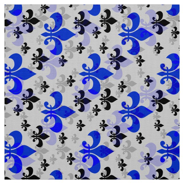 Blue on white Lilie Stoff (Muster)