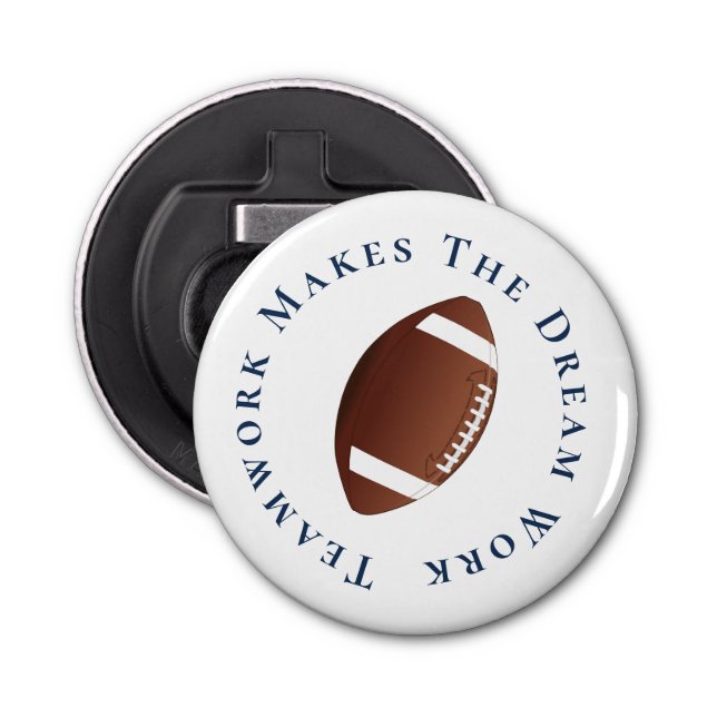 Blue on White Teamwork macht Traumarbeit Flaschenöffner (Vorderseite)