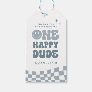 Blue ONE Happy Typ Birthday Croppe Gefallen Tag Geschenkanhänger