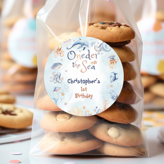 Blue Oneder the sea first birthday Sticker (Von Creator hochgeladen)