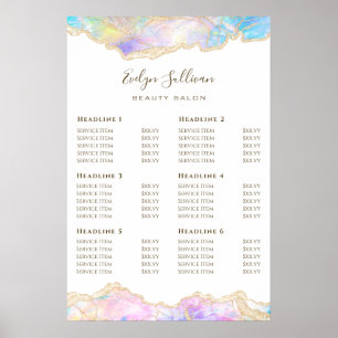 Blue Opal Design Preisliste Poster