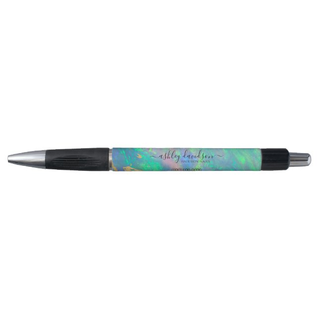 Blue Opal | Moderner Glam Promotionstift Kugelschreiber (Vorderseite)