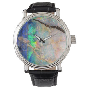 Blue Opal Print Watch Armbanduhr