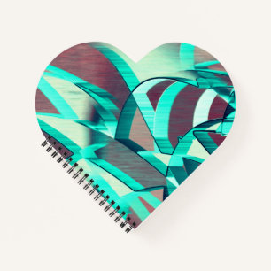 Blue or Cyan Streaks on Red, Drizzled Image Notizbuch
