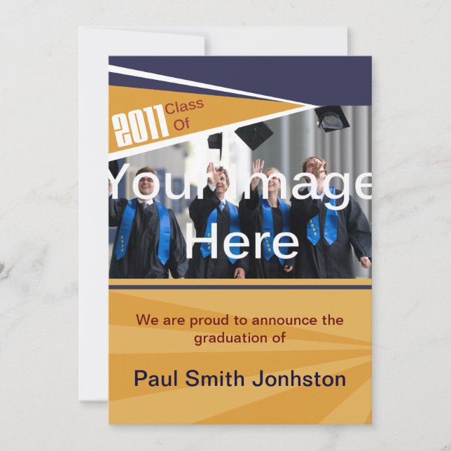 Blue & Orange Abschluss Ankündigung (Vorderseite)