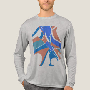Blue Orange Aquamarin Medley Twirling Formen Motif Tri-Blend Shirt