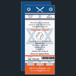 Blue Orange Bar Mitzvah Baseball Einladung<br><div class="desc">Navy Blue,  Orange und White Baseball Ticket mit dem Star of David für Ihre Bar Mitzvah Einladung. Baseball Bats und Baseball Kunstwerke über das Design. Für Anfragen über kundenspezifische Designänderungen des unabhängigen Designers senden Sie bitte eine E-Mail an paula@labellarue.com BEVOR Sie Ihre Bestellung anpassen oder anpassen.</div>