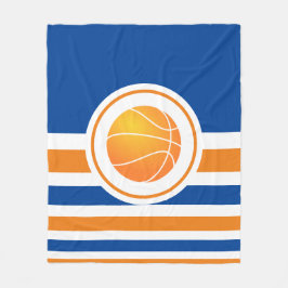 Blue & Orange Basketball Fleecedecke