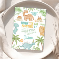 Blue Orange Dinosaurier Geburtstag Danke Karte