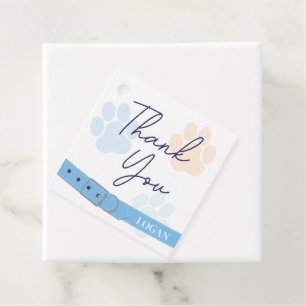 Blue Orange Dog Paw Print Geburtstag Vielen Dank Geschenkanhänger