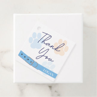Blue Orange Dog Paw Print Geburtstag Vielen Dank Geschenkanhänger