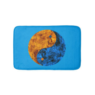 Blue Orange Fire Yang Bath Mat Badematte