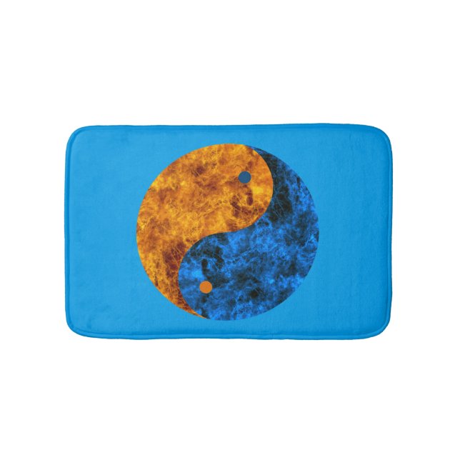 Blue Orange Fire Yang Bath Mat Badematte (Vorderseite)