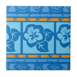 Blue Orange Florah Tile Designs Fliese