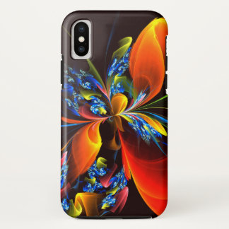 Blue Orange Floral Modernes Abstraktes Kunstmuster Case-Mate iPhone Hülle