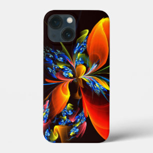 Blue Orange Floral Modernes Abstraktes Kunstmuster Case-Mate iPhone Hülle
