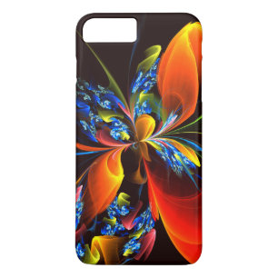 Blue Orange Floral Modernes Abstraktes Kunstmuster Case-Mate iPhone Hülle