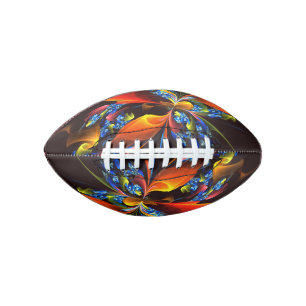 Blue Orange Floral Modernes Abstraktes Kunstmuster Football