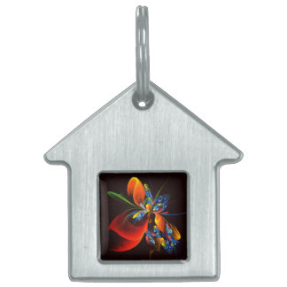 Blue Orange Floral Modernes Abstraktes Kunstmuster Tiermarke