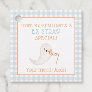 Blue Orange Ghost Ek Strohhalm Halloween Straw Kid Geschenkanhänger
