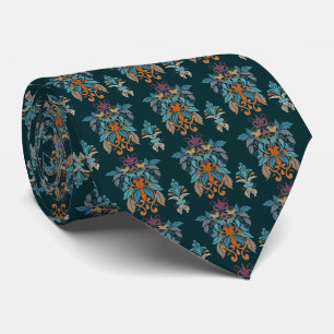 Blue Orange Green Ethnic Oriental Pattern Necktie Krawatte