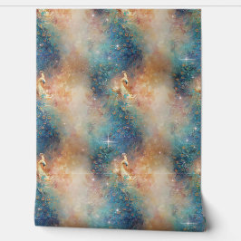 Blue Orange Peacock Tapete