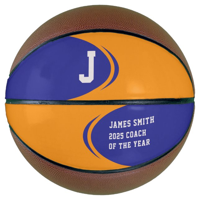 Blue Orange Personalisiert Basketball (Vorderseite)