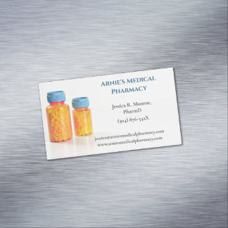 Blue Orange Pill Flaschen Apotheker Pharmacy Magnetische Visitenkarte