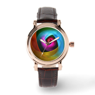 Blue Orange Pink Modernes Abstraktes Kunstmuster # Armbanduhr