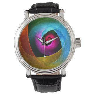 Blue Orange Pink Modernes Abstraktes Kunstmuster # Armbanduhr
