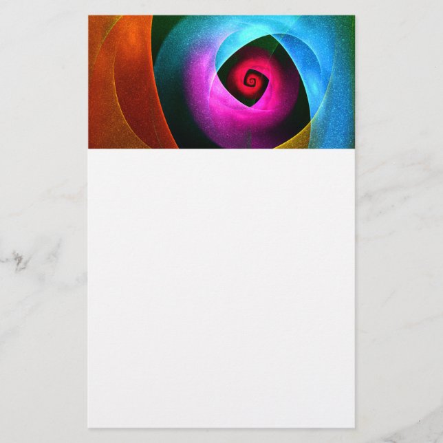 Blue Orange Pink Modernes Abstraktes Kunstmuster # Briefpapier (Vorderseite)