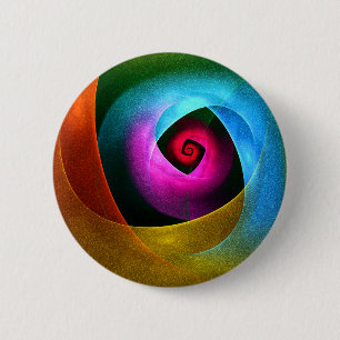 Blue Orange Pink Modernes Abstraktes Kunstmuster # Button