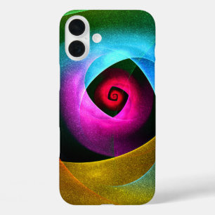 Blue Orange Pink Modernes Abstraktes Kunstmuster # iPhone 16 Plus Hülle