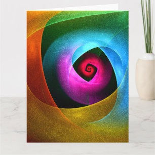 Blue Orange Pink Modernes Abstraktes Kunstmuster # Dankeskarte