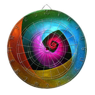 Blue Orange Pink Modernes Abstraktes Kunstmuster # Dartscheibe