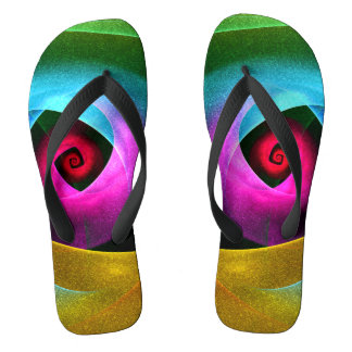 Blue Orange Pink Modernes Abstraktes Kunstmuster # Flip Flops
