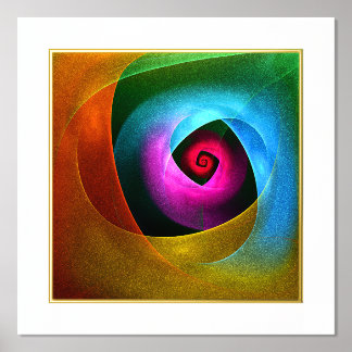 Blue Orange Pink Modernes Abstraktes Kunstmuster # Foliendrucke