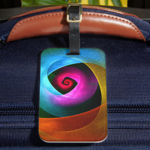 Blue Orange Pink Modernes Abstraktes Kunstmuster # Gepäckanhänger