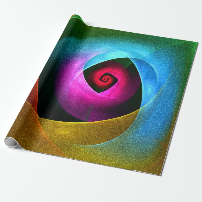 Blue Orange Pink Modernes Abstraktes Kunstmuster # Geschenkpapier (Ungerollt)