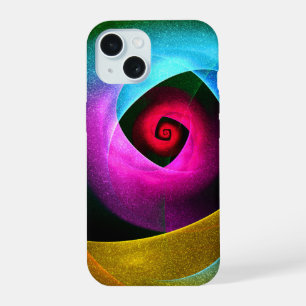 Blue Orange Pink Modernes Abstraktes Kunstmuster # iPhone 15 Hülle