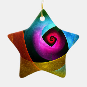 Blue Orange Pink Modernes Abstraktes Kunstmuster # Keramik Ornament